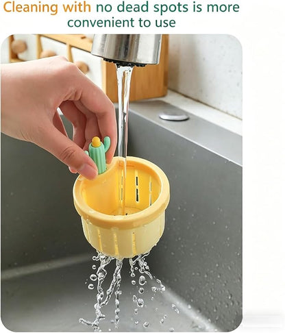 Cactus Kitchen Sink Drain Strainer, 2026 Upgrade Cactus Sink Strainer Basket, Fun Sink Accessory Innovations in Household Kitchen Supplies Bring Different Joy and Mood to The Kitchen (2pcs-Yellow)