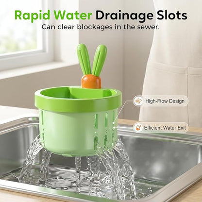 2 Pcs Cactus Sink Drain Strainer – Press-to-Dump Kitchen Sink Filter Basket, 3 Inch Food Residue Collector with One-Press Lifting Stopper, Multifunctional Waste Catcher for Home (Set B)