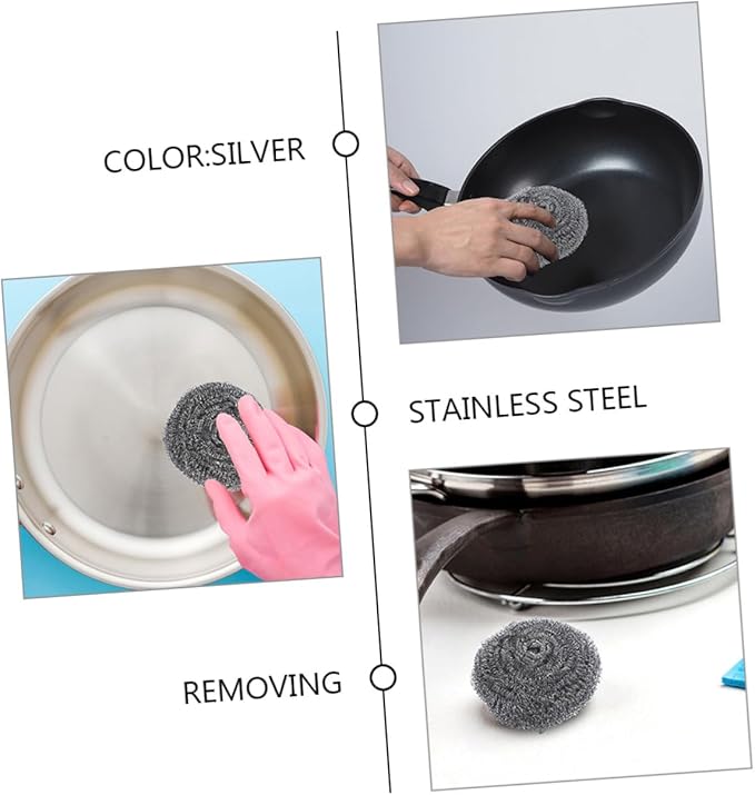 MAGICLULU 20pcs Scrubber for Pots and Pans Cleaning Balls for Ovens Grills and Kitchen Use Heavy Duty Metal Scrubbers for Efficient Cleaning