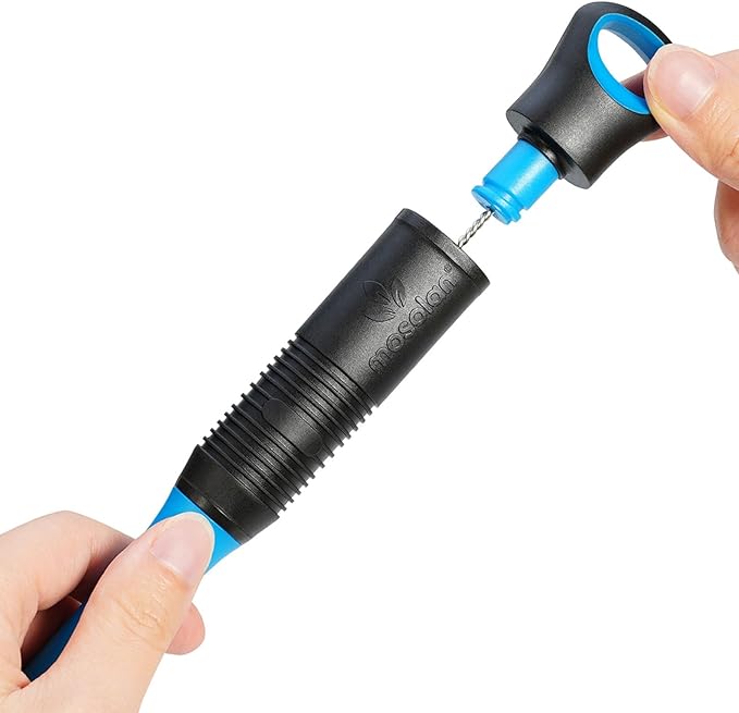 MOSOLAN 2-in-1 Water Bottle Brush and Straw Cleaner Brush, Long Handle Scrub Brush with Replaceable Head for Water Bottles, Glasswares, Mugs, Flasks, Tumblers, Vases, and Kitchen Sink, Breezy Blue