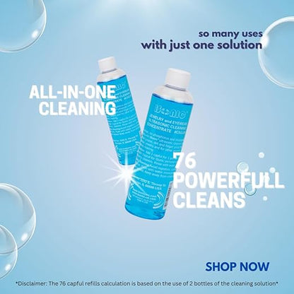 iSonic Ultrasonic Jewelry & Eyeglass Cleaner Solution Concentrate - Professional Cleaning Liquid for Ultrasonic Machine - Clean Gold, Silver, Diamond, Watch, Glasses, Eye Wear, 8-oz. [2-Pack]