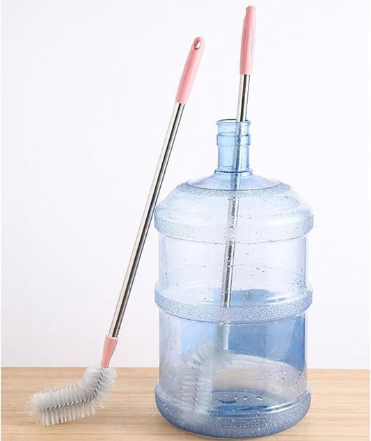LUFOX 2 Pack 28" Long Bottle Brush, 3 & 5 Gallon Bottle Cleaner Brush, Bendable Replaceable Brush Head Bottle Cleaning Brush for Family