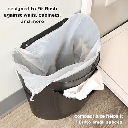 Mountable Grocery Bag Trash Can – Reuse Standard Grocery Store T-Shirt Bags with Small Bathroom/Undercabinet/Hangable Garbage Basket