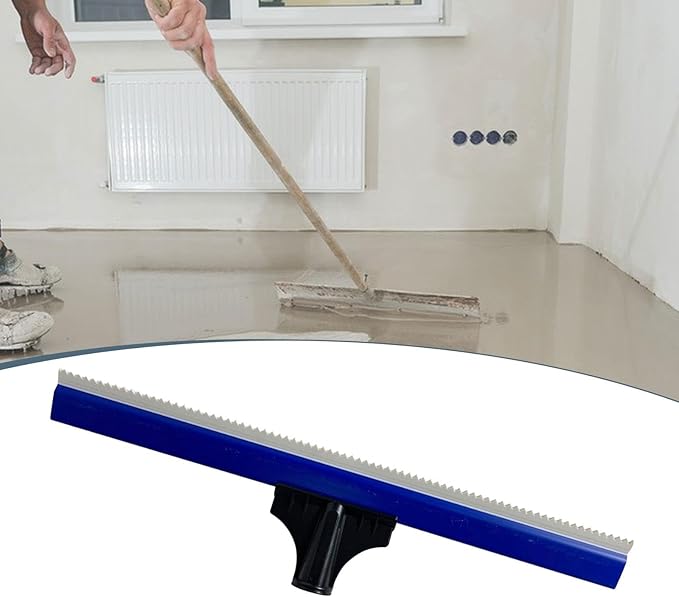 Epoxy Floor Squeegee Notched Serrated Flat Soft Rubber Rake Cement Painting Coating Tool Smooth Efficient- 40cm