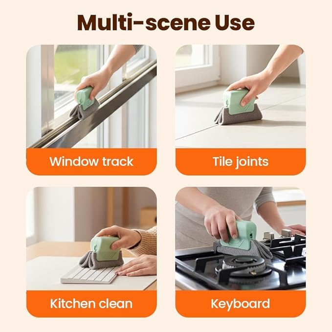 Magic Window Track Cleaner New Seal Creative Cleaner Tool for Window Slot Sliding Door Track Tile Lines Blinds skirting Features Pink Stuff Cleaner skirting Cleaning Tool Small Cleaning Brush. (1)