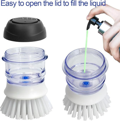 CELOX Soap Dispensing Dish Brush, Kitchen Brush for Pot Pan Sink Cleaning