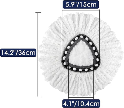 Mop Replace Head, Spin Mop Replacement Head Easywring 1-Tank System, Easy Cleaning, Microfiber, Machine Washable (3 Pack)
