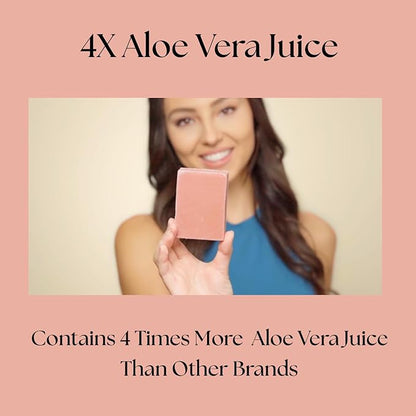 Aloe Vera & Oatmeal Soap Bar with Calamine, Natural & Organic Ingredients - Organic Aloe Vera & Colloidal Oats. Face & Body - for Men, Women & Teens. Gentle Body Wash. 4.5 oz Bar (Pack of 3)