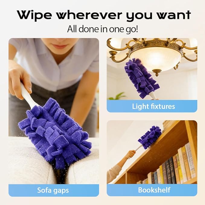 Duster Refills Reusable,360° Heavy Duty Fleece Reusable Duster Refills Duster Pads Washable Cleaning Pads Tools for Cleaning Ceiling Fan Window Kitchen (10PCS)
