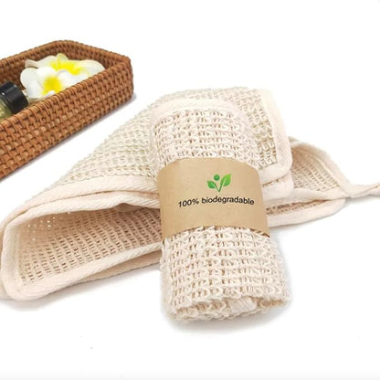 Natural Bath Body Washing Cloth, 100% Biodegradable Sisal Exfoliating Loofah Towel,