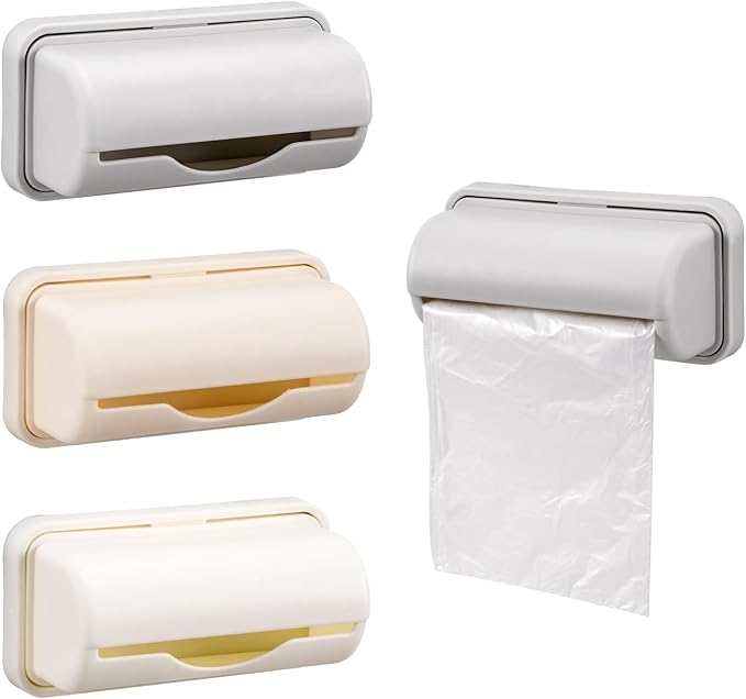 3Pcs Trash Bag Dispenser, Wall Mount Trash Bag Holder, Plastic Grocery Bag Holder Large Opening Design Easy to Take Out for Kitchen Bathroom Toilet,5.9 x 2.36 x 2.9