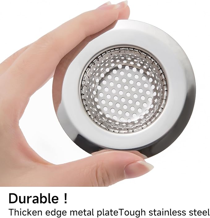 CORNERJOY 2PCS Bathtub Drain Strainer Cover - 2.84 inch Stainless Steel Shower Drain Hair Catcher