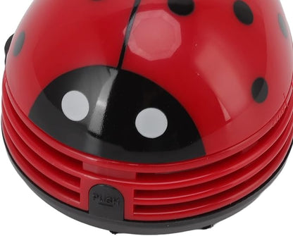Mini Desktop Vacuum Cleaner Cartoon Ladybug Sweeper Handheld Vacuum Paper Portable Ladybird Shape for Cute Red Red Ladybird Handheld Vacuums