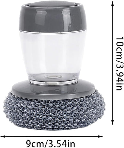 Cleaning Brush Dish Washing Scrubber Soap Dispenser, Replaceable Brush Head Lightweight Efficient, Interchangeable Soap Dispenser for Bowl Sink Cleaning Pot (1 Set+1 Head)