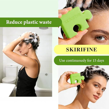 Puzzle-Shaped Lemon Solid Shampoo Bar - Oil Control & Refreshing for Normal to Oily Hair - Crisp, Clean Scent, Plastic-Free (3.5oz)