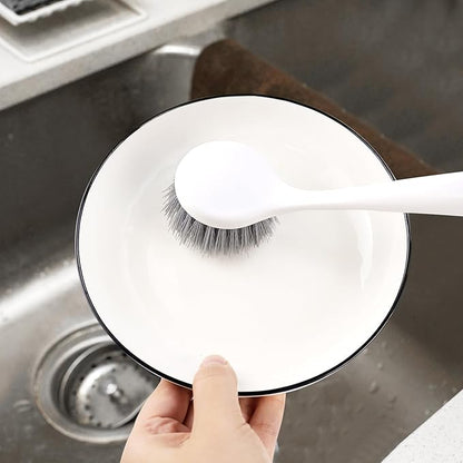 2 Pack Kitchen Scrub Brushes for Cleaning Dish Brush with Handle for Pans, Pots, Kitchen Sink Cleaning Scrub Brushes (PP Plastic)