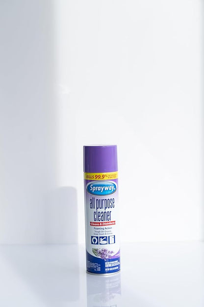 Sprayway All Purpose Cleaner with Lavender Scent, 19oz, Pack of 6 | Foaming Action, Clean, Disinfect, Deodorize | Tough on Grease, Soap Scum, Grime | EPA Approved, Kills 99.9% of Viruses & Bacteria