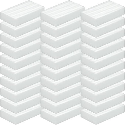 30Pcs Melamine Foam Sponge, 2X Density Magic Cleaning Eraser, Durable Multi-Surface Scrubber for Kitchen, Bathroom, Wall, Shoe, Car, Sink & Floor Household Cleaning Essentials(30 Pcs-2X Density)