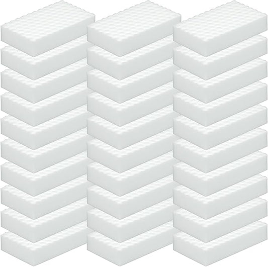 30Pcs Melamine Foam Sponge, 2X Density Magic Cleaning Eraser, Durable Multi-Surface Scrubber for Kitchen, Bathroom, Wall, Shoe, Car, Sink & Floor Household Cleaning Essentials(30 Pcs-2X Density)