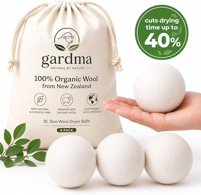 Complete Laundry Kit – Laundry Detergent Sheets, Wool Dryer Balls & Essential Oils – 3 Packs Sheets + 4 XL White Dryer Balls + 6 Scent Oils for Clean, Soft & Fresh Laundry