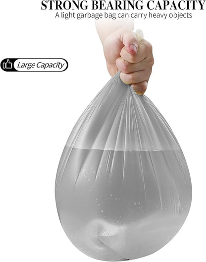 3 Rolls Small Trash Bags - 60 Counts Durable 4 Gallon Small Garbage Bags for home office kitchen Bathroom Bedroom Trash Can liners（Silver）