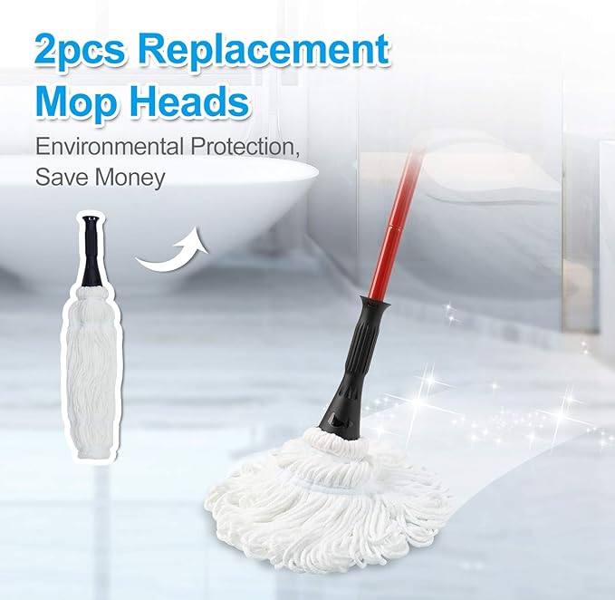 Eyliden Mop Model No.: FZ-02-2020/FZ-02-2019 Replacement Head, 2pcs Microfiber Mop Pads for Eyliden Twist Mops, Floor Cleaning Mops Head(Not Include Handle), Suitable for Any Surfaces (2pack Heads)