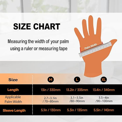 Thick Rubber Cleaning Gloves - 1 Pair Black Rubber Gloves for Dishwashing Extra Large, Non-Slip Kitchen Gloves for Washing Dishes, Reusable Cleaning Gloves, Waterproof, Heavy-Duty (1P,XL)