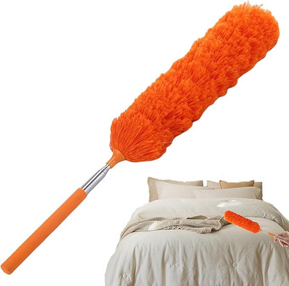 Fiber Dusting Brush, Multifunctional Extendable Dusting Wand, Washable Ceiling Duster, Cobweb Ceiling Duster with Extension, Cleaning Feather Dusters for Cleaning Ceiling Fan Furniture
