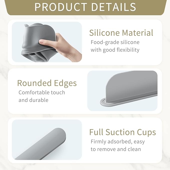 Sink Splash Guards are used on Sink Platforms to Prevent Water Splashes and Keep Countertops and Clothes Dry Grey