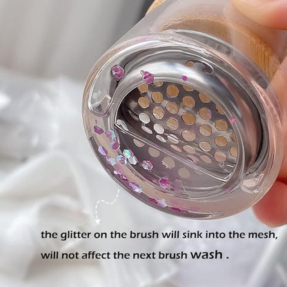Nail Brushes Washing Cup Dappen Dish for Acrylic Nails Nail Brush Cleaner Layered Nail Art Brush Wash Cup with Lid