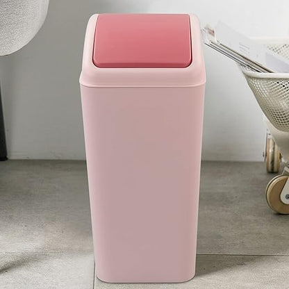 Kekow 4.5 Gallon Plastic Trash Can with Swing-Top, Swing Lid Waste Can, Pink