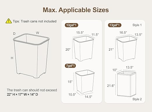 ZIFTY Pull Out Trash Can Cabinet for 13 Gallon Bin, Freestanding Kitchen Trash Bin Cabinet with Hideaway Drawer, Pet Proof Hidden Garbage Recycling Cabinet for Kitchen, Laundry, Living Room, Black