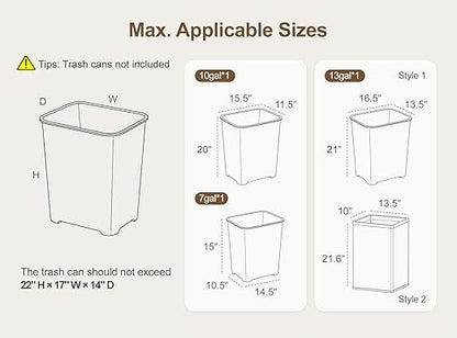 ZIFTY Pull Out Trash Can Cabinet for 13 Gallon Bin, Freestanding Kitchen Trash Bin Cabinet with Hideaway Drawer, Pet Proof Hidden Garbage Recycling Cabinet for Kitchen, Laundry, Living Room, Black