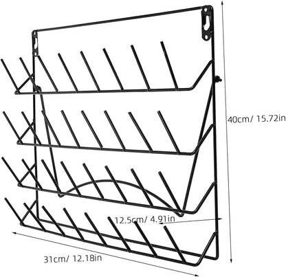 Wall Mounted Storage Rack 10.8X15.7X4.9 Inches Iron Lab Drying Rack Pegboard with Hanging Organizer Basket for Glassware Storage and Laboratory Use