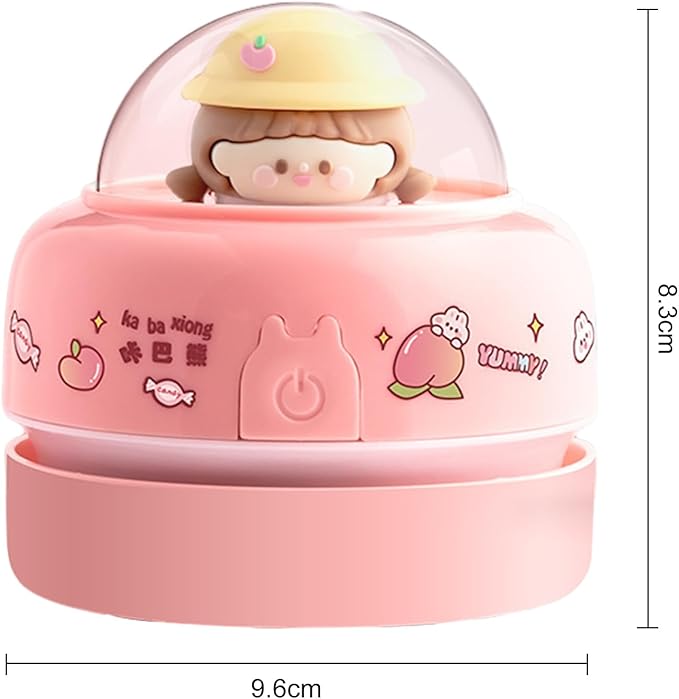 Talent Star Mini Desktop Vacuum Cleaner, Portable Battery Powered Vacuum Cleaner for Desk Cordless 360-degree Rotatable Desktop Vacuum for Cleaning Eraser Crumbs Hairs Crumbs Keyboard Pink