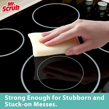 Mr. Scrub All-Purpose Sponges, Non Scratch, for Washing and Cleaning Dishes, Premium Scrub and Scrubbers, 12 Pads, Ideal for Kitchen, Bathroom