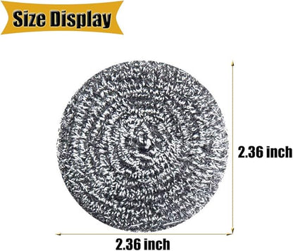 18 PCS Stainless Steel Sponges Scrubbers Cleaning Ball Utensil Scrubber Metal Scrubber Scouring Pads Ball for Pot Pan Dish Wash Cleaning for Removing Rust Dirty Cookware Cleaner with Handle (18 Pack)