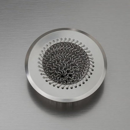 2 Pack Chainlink Kitchen Sink Drain Strainer 4.4 Inch - 304 Stainless Steel Wide Rim Sink Strainer, Chainmail Sink Filter, Fits Most US Kitchen Sinks