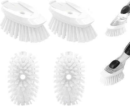 Smilyeez Replacement for OXO Dish Brush Refill Head, 4-Pack, Easy to Install Dish Brush Replacement Head, Dishwand Refills for OXO Brush