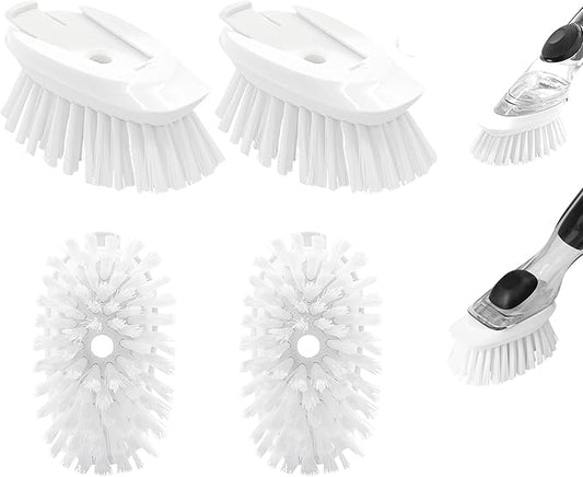 Smilyeez Replacement for OXO Dish Brush Refill Head, 4-Pack, Easy to Install Dish Brush Replacement Head, Dishwand Refills for OXO Brush