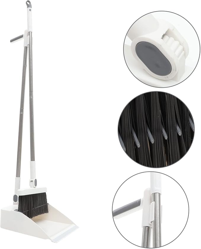 Dustpan and Broom Set Brush for Home Cleaning Long Handle Broom Kit Comfortable Sweep Decorative Brush