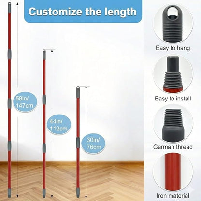 Microfiber Flat Mops for Floor Cleaning,Flat Mop with 3 Reusable Pads and Extendable 58" Long Handle for O Cedar Dual-Action Microfiber Flip Mop ,Washable Hardwood Floors Mopping to Dry and Wet Clean