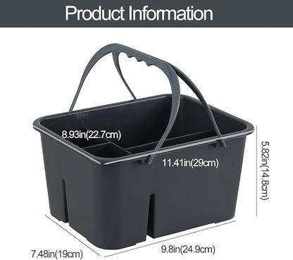Xyskin Portable Shower Caddy Basket with Handle, Plastic Cleaning Caddy Bathroom Organizer Tote for College Dorm Essentials, Bath Storage, Grey