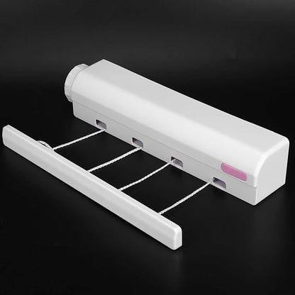 OUKENS Retractable Clothesline, Telescopic 4Rope Heavy Duty 8kg Load Capacity Drying Rack, Wall Mounted - Saving Space with Punch Installation, Indoor Outdoor Use in Balcony Bathroom Apartment Laundry