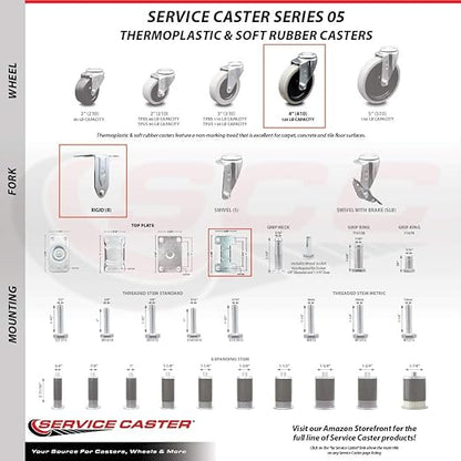 7734L1 FG7734L10000 Rubbermaid Mobile Work Center 7734-88 Replacement Rigid Caster – Fits Rubbermaid Mobile Work Center 7734-88 – Set of 2 – Service Caster Brand