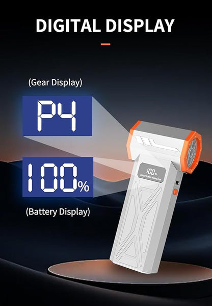 AS-S50 Electric Air Duster-130000RPM Super Power Cordless Air Duster, 4-Gear Adjustable Mini Blower with Fast Charging, Dust Blower for Computer, Keyboard, House, Outdoor and Car | Gray