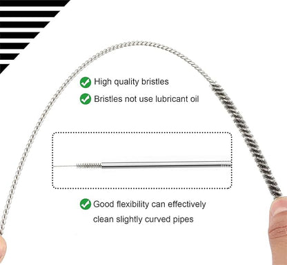 12 Inch Pipe Cleaning Brush Set with Stainless Steel Bristles, Steel Wire Tube Brush Kit for Auto Parts Polishing, Machining, Bottles, Tubes, Etc.（50mm-4pcs）
