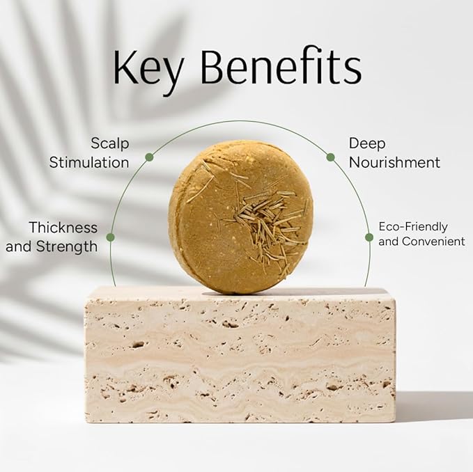 Marbela Solid Shampoo Bar with Maca Root - Strenghtening Sulfate Free Hair Shampoo Bar, Zero Waste Eco Freidnly, For All Hair Types, 3 oz