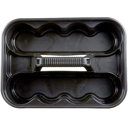 Rubbermaid Commercial Products Deluxe Carry Caddy for Take-Out Coffee/Soft Drinks Postmates/Uber Eats/Food Delivery Cleaning Products Sports/Water Bottles Black