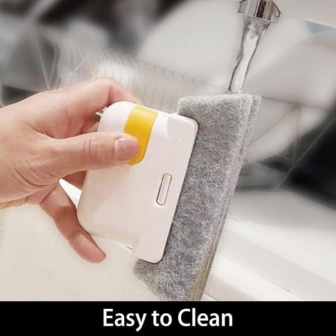 Magic Window Track Cleaner, 2024 Upgraded Window Groove Cleaning Brush, Window Cleaning Tools Set with 2 Replacement for Window lides Gaps Tile Lines Shutter Car Vents (3 PCS)